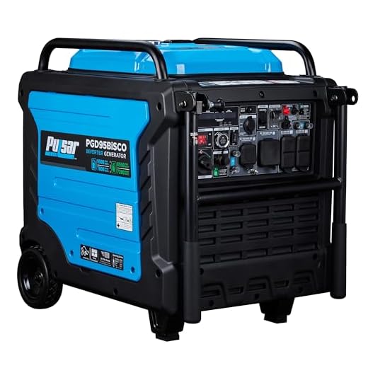 Pulsar PGD95BISCO Super Quiet Dual Fuel 9500W Home Use Backup Portable Inverter Generator With Remote Control and electric start (CO, low battery and low oil Shutoff), RV ready
