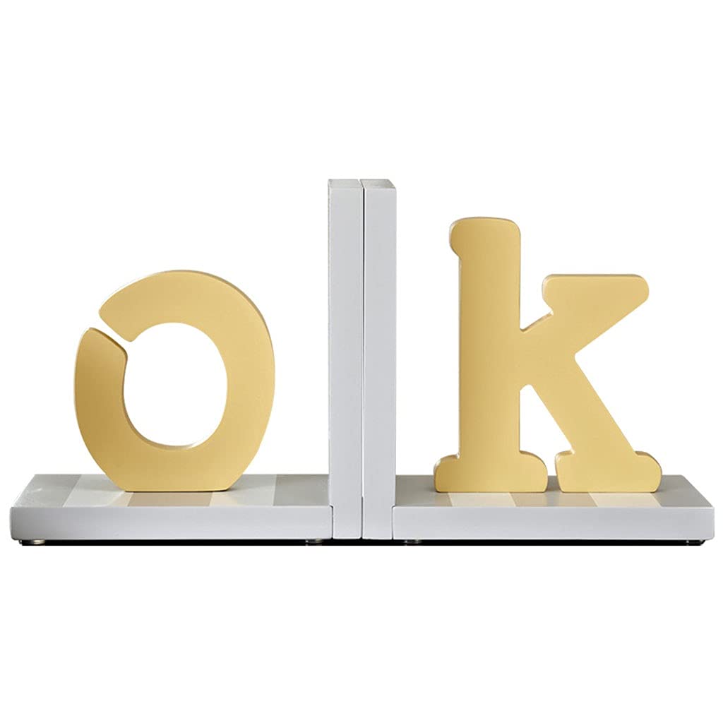 HASMI Schreibtisch deko Alphabet-Desktop-Dekoration mit europäischem Stil Buchstütze Buch zurück Kinderzimmer Bücherregal Ornamente Holzhandwerk Zubehör Decoración del hogar