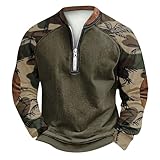 TOFOTL Sudadera Cremallera Navideña Deportivas Hombre Montaña Jersey con Cremallera Ropa Deportiva para Pullover Invierno Sudadera XXL Activewear Basicas +Hombre Vestir X-Camuflaje 3XL