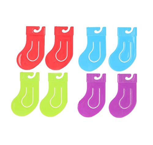8PCS Sock Clips Sock Holders Sock PEgs Laundry Sorters Washing Line Drying Pegs Plastic Set of 8