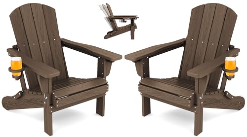 SERWALL Folding Adirondack Chair Set of 2, Adjustable