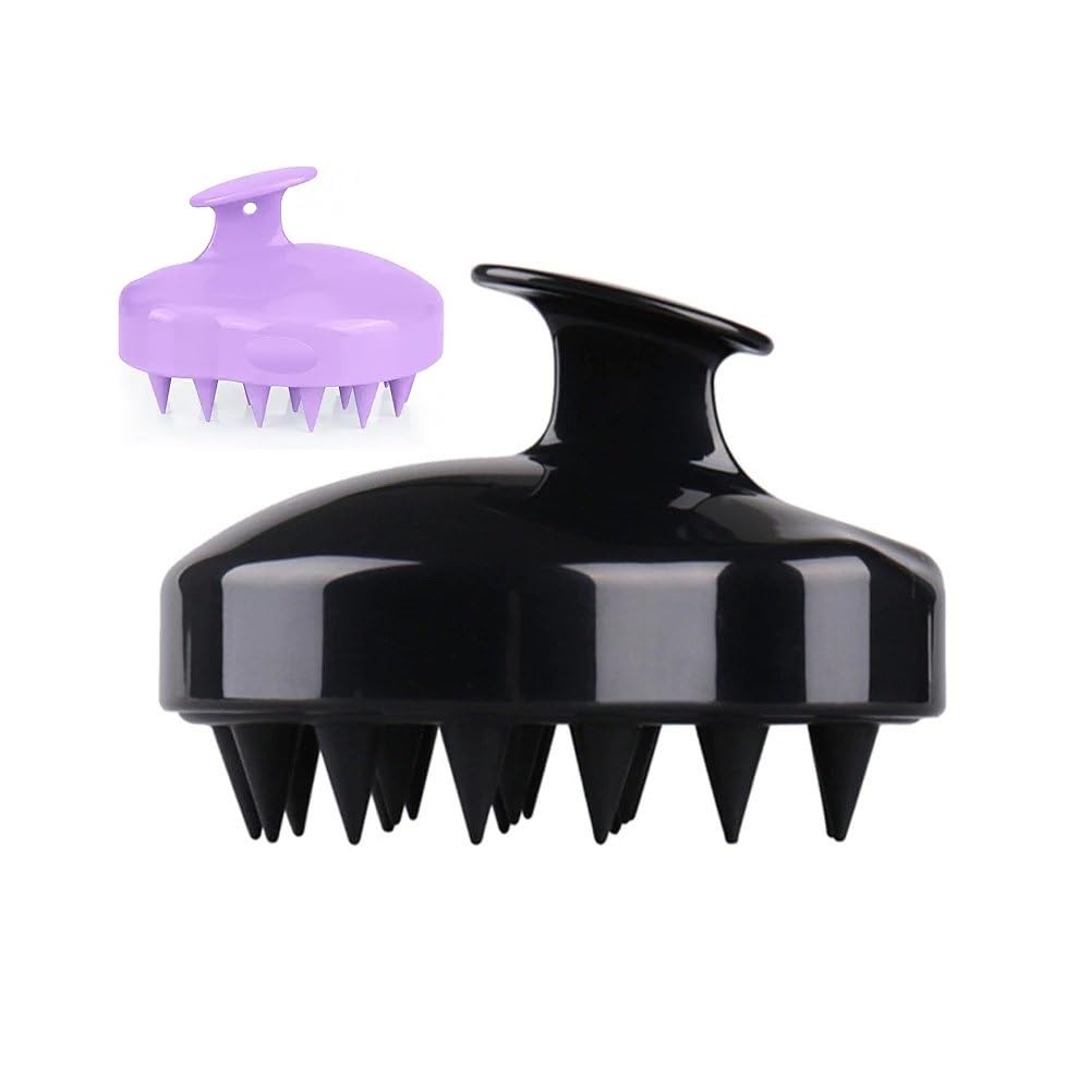 Pack of 2 Silicone Hair Scalp Massager Shampoo Brush Manual Head Massage Brush for All Hair Types Deep