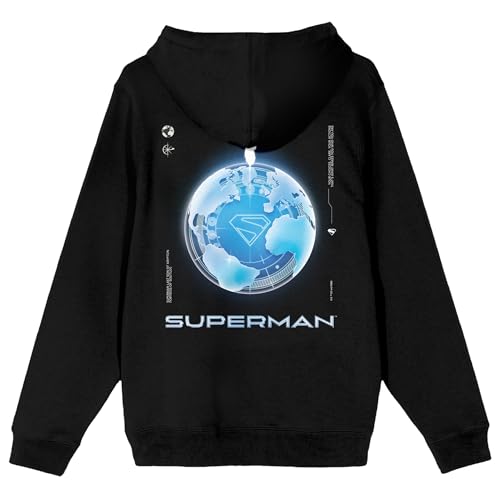 Bioworld Superman 2025 Fortress Of Solitude Adult Black Long Sleeve Hooded Sweatshirt4
