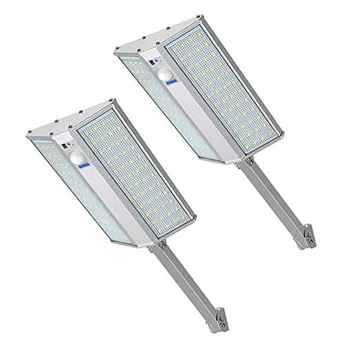 Luces solar al aire libre, Luz solar al aire libre, 200 0LM LED Luz del sensor de movimiento solar, luz de seguridad inalámbrica ajustable, iluminación de 150 °, IP65 Impermeable, patio de jardín DIR Cover