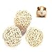 Palissandro noedom Breaker piccolo animale attività giocattolo rattan Wobble Ball Palle di vimini rattan, 3 palle da masticare per coniglio, topi, cincillà, piccoli animali, 3 pezzi, 5 cm