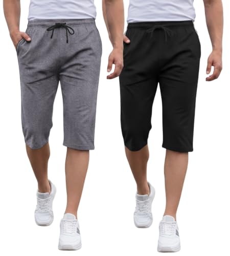 Image of FEEL TRACK Men's Regular Fit Three Fourth Capri (Pack of 2)