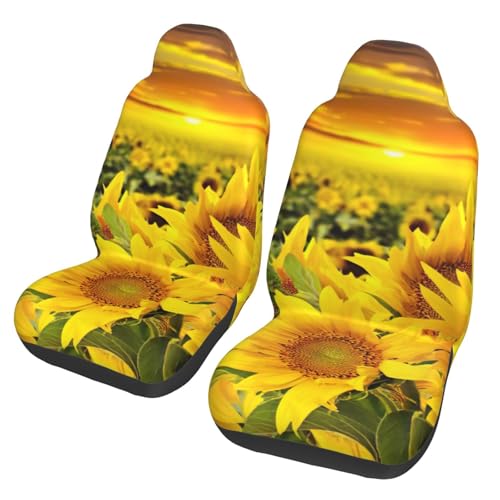 Housse de siège voiture universelle antidérapante motif tournesol lot de 2