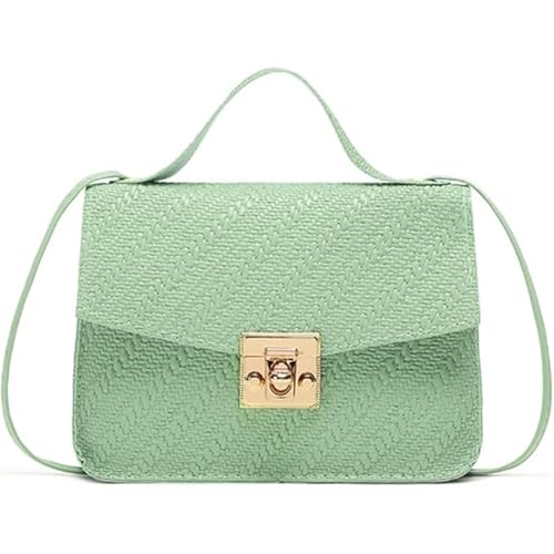 Bolsas transversais acolchoadas, carteiras com bloqueio de grão torcido, capacidade média, bolsas transversais, alça de ombro removível, Verde, Verde