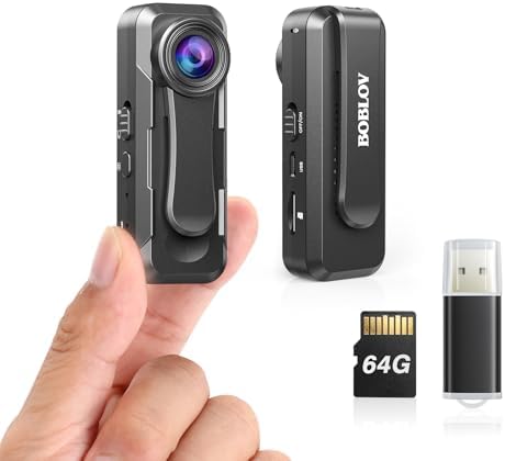 BOBLOV W1 256GB HD 1080P Body Worn Camera, Wearable Body Camera with 2 Clips, Loop Recording Video Camera, Support Time Stamp, Back Clip for Traveling, Driver, Delivery Man, Lecture Recording