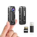 BOBLOV W1 64GB True 1080P Small Body Camera, Personal Pocket Video Camera with Audio Loop Recording Time Stamps External Memory Up to 128GTwo Clips and Easy to Operation (64GB)