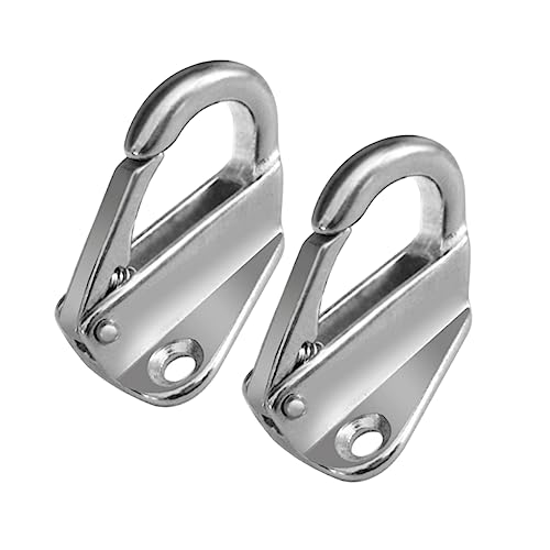 OSOLADY Boat Hook Set 2pcs Marine Grade Stainless Steel Spring Hooks Boat Line Hangers Marine Boat Hooks