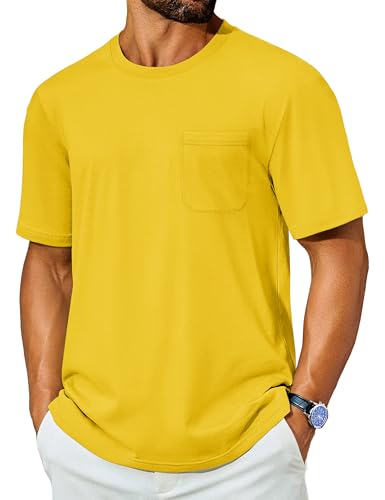 Cotrasen Men's T-Shirts Cotton Short Sleeve T Shirts for Men UPF 50+ Moisture Wicking Cooling Shirts...