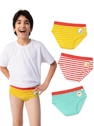 Image of superbottoms Briefs for Boys |Supersoft Underwear for Boys | 3X Softer Underwear | Premium Briefs | Super Stretchy, Breathable, Gentle Elastics, No Scratchy Tags, AZO-Free Dyes| 3 Free Funky Tattoos