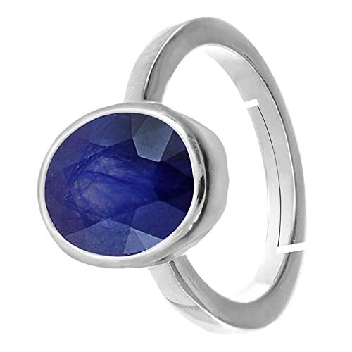 Pierre Neelam Ratan non traitée sur bague ajustable en Panchdhatu - 4