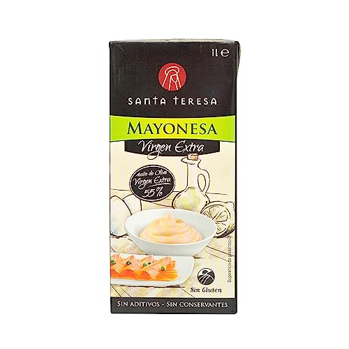 Santa Teresa - Mayonesa Con Aceite Virgen Extra Elaborada Con Ingredientes Naturales Sin Conservantes Ni Aditivos. Formato de 1L