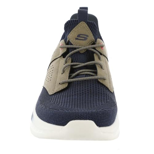 Skechers Slade - Breyer Knitted Bungee Sneaker,Navy/Tan,12 X-Wide