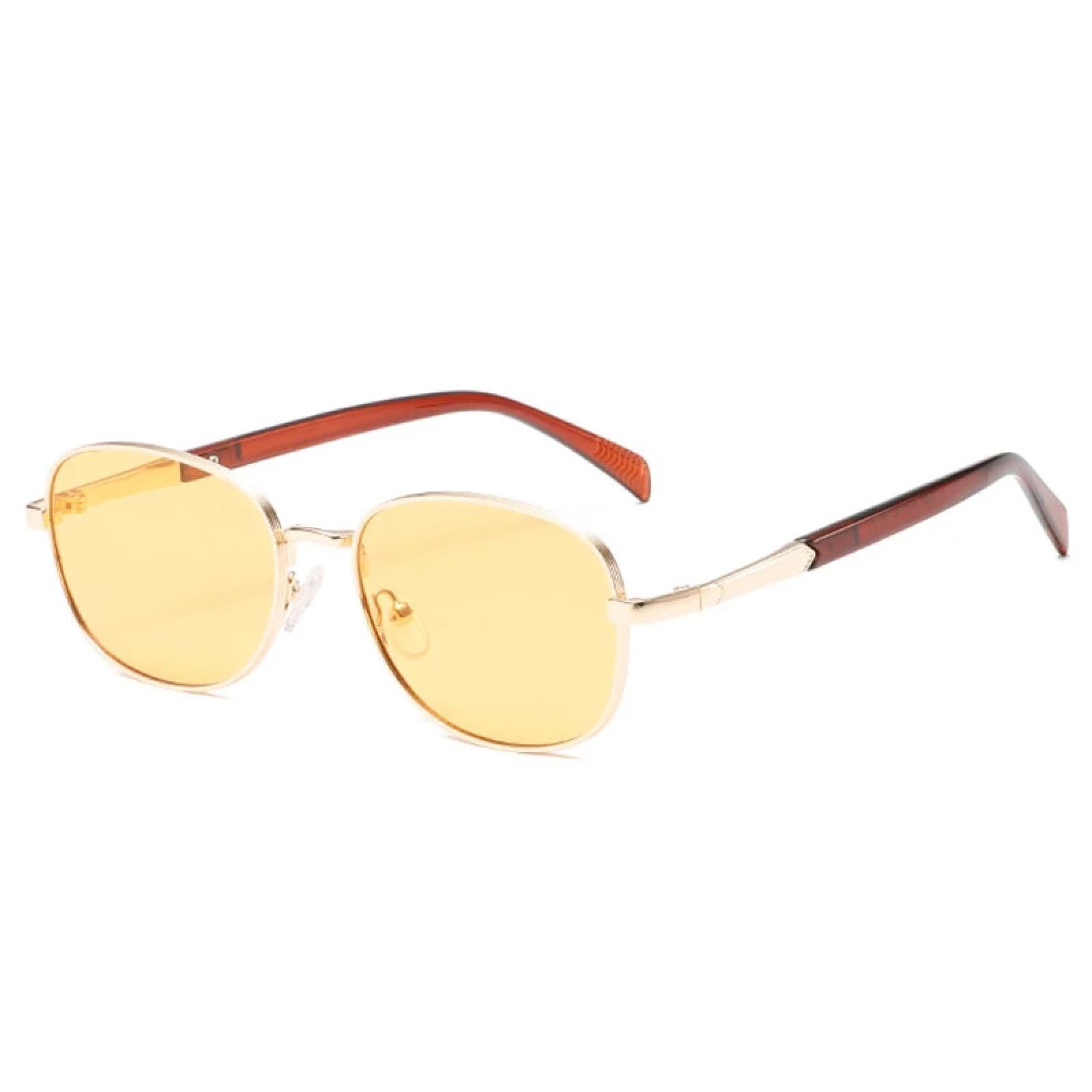 Gafas de sol retro con montura de metal para mujer, lentes transparentes a la moda, con protección UV400, estilo punk para hombre