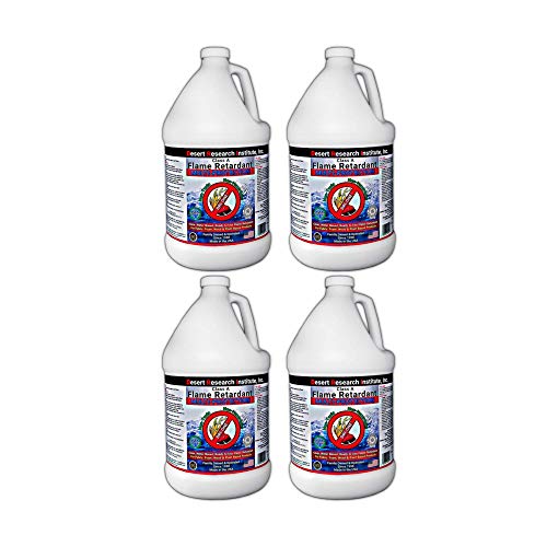 Fire Retardant Spray for Fabric, Wood, Thatch & More - Class A Flame Retardant - Eco Safe - ASTM E84 - NFPA 701 (4-Pack) 1 Gallon Jug of DRI-ONE by Desert Research Institute, Inc.