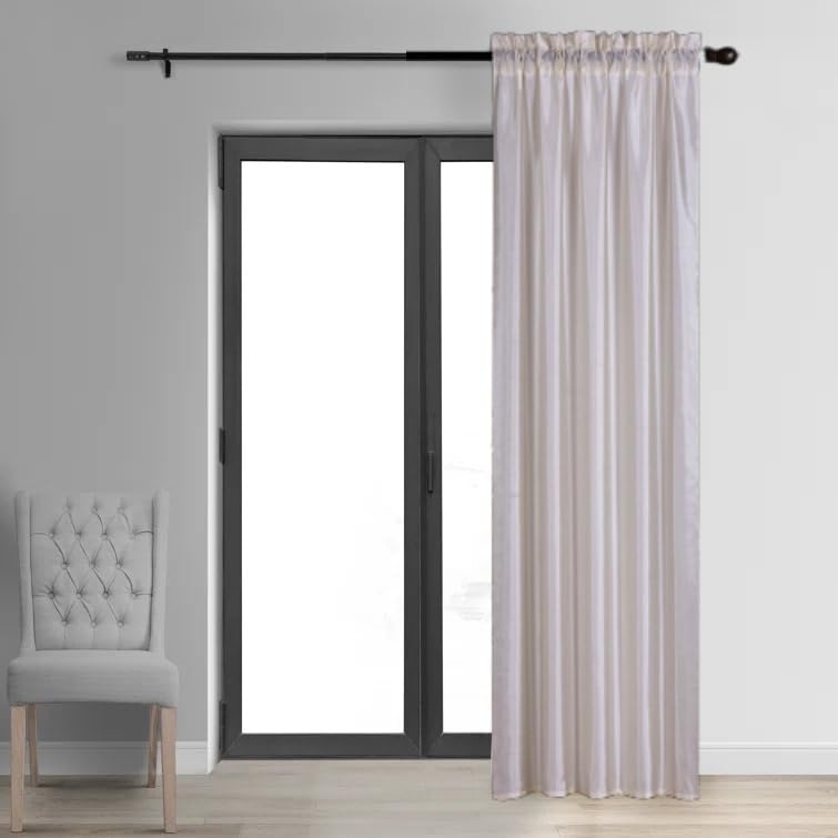 Luxurious Hollywood Style Silky Linen Crushed Solid Window Curtain Panels or Valance Treatment Assorted Colors (1, Beige, Panel 54" W X 84" L)