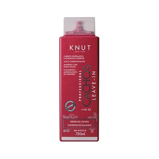 KNUT LEAVE-IN CACHOS – Creme Leave-in para Definição, Hidratação e Controle do Frizz em Cabelos Cacheados – 750 ml