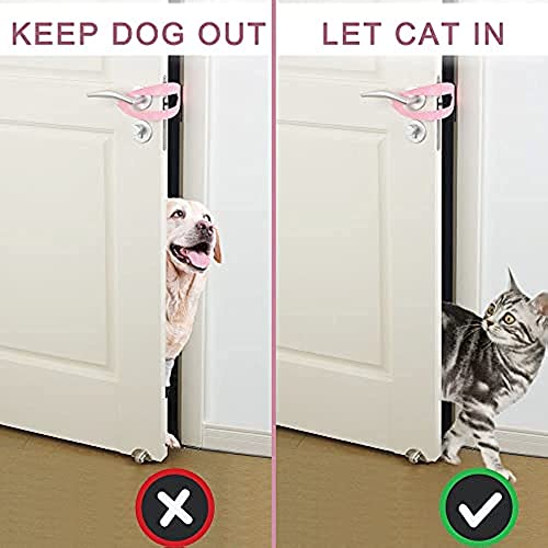 JQTOP Pacote com 2 batentes de porta de gato atualizados para manter os cães fora, trava ajustável p