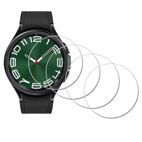 iDaPro Screen Protector for SAMSUNG Galaxy Watch 6 Classic 47mm Watch6 Smartwatch [4 Pack] Tempered Glass Anti-Scratch Bubble-Free Easy Installation