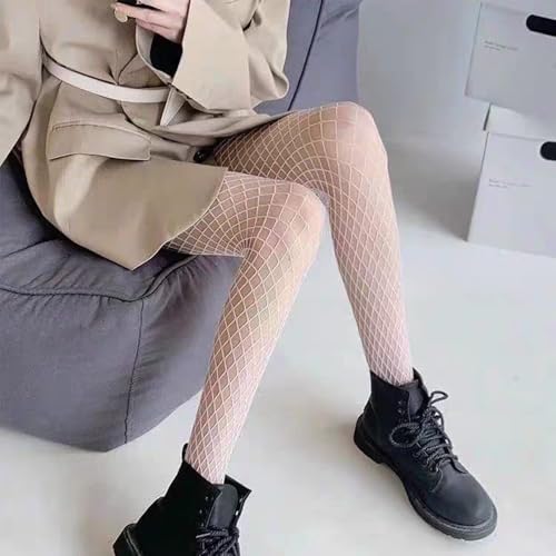 Image of 2 Pairs Nude Fishnet Tights for Women Sexy Mesh High Waist Fishnets