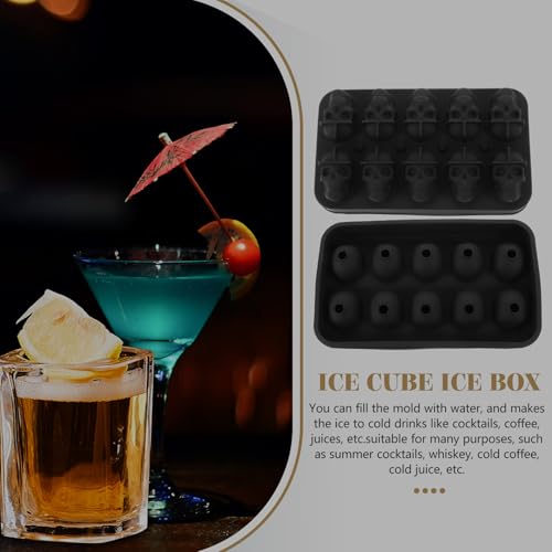 Molde para cubitos de hielo de silicona con forma de calavera miniatura 5
