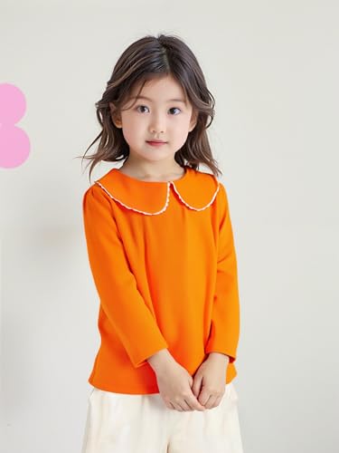 Image of LYSMuch Toddler Girl Long Sleeve Peter Pan Collar Top