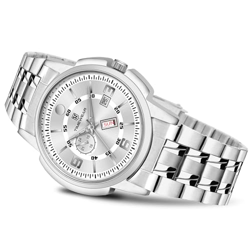 Image of TIMEWEAR Analog, Day Date Functioning, Stainless Steel Chain Watch for Men