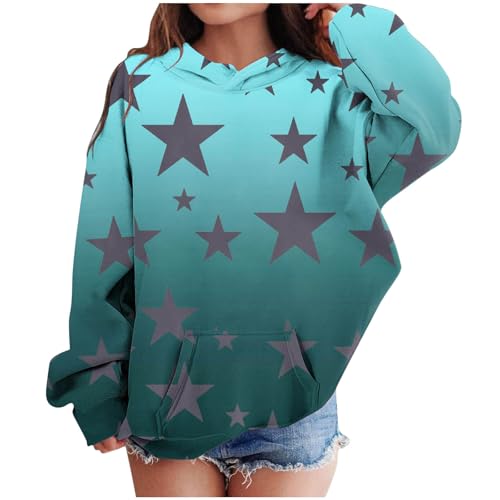 Girls Hoodies Cute Star Pattern Hoodies for Teen Girls Oversized Long Sleeve Fall Hooded Sweatshirt with Pockets2