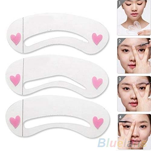 Lot de 3 pochoirs à sourcils réutilisables et durables - Guide de dessin des sourcils - Outils de maquillage professionnels