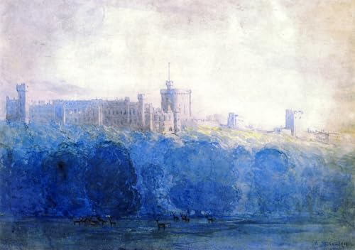 Pintura mural en lienzo de alta calidad: Castillo de Windsor por Arthur Streeton, 60x90cm