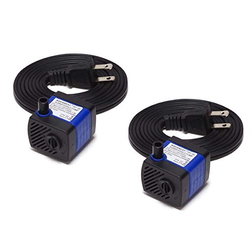 Image of AQUANEAT 2-Pack Small Fountain Pump, 50 GPH Submersible Water Pump for Aquarium Fish Tank, Outdoor Water Fountain, Hydroponics, Pond