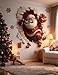 Christmas Creative Wall Sticker, Christmas Wall Sticker, No Tool 3D Santa Claus Wall Stickers, Peel and Stick No Adhesive Residue, No Damage to Wall, for Party Window Wall (1, Santa Claus C)