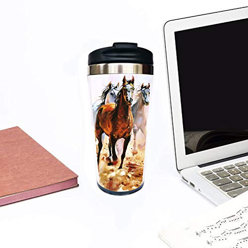 Wodealmug Women's Funny Horse Travel Coffee Mug Thermal Insulated Tumbler Cup With Lid 14 Oz #TOP2