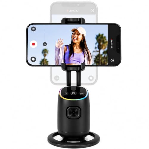 Image of AI Auto Face Tracking Tripod Stand with 360 Rotation, Gesture Control, No App Required, Smart Selfie Tripod Mount with AI, iPhone & Android, Vlogging - Live Streaming P05 By UNBREAKcable