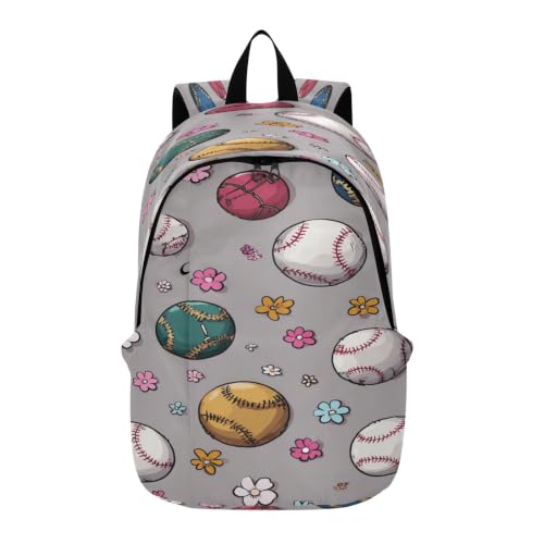 Sac à dos ordinateur portable baseball rose pour soulager les épaules