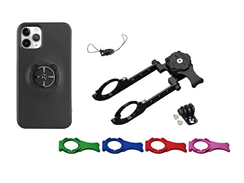 [REC MOUNT+ / レックマウントプラス] Cycle マウント キット iPhone 12 Pro Max 用【R+Cycle1-iPC11】(ナローマウント R+Narrow1(31.8mm用)+ 専用ケース) ブラック