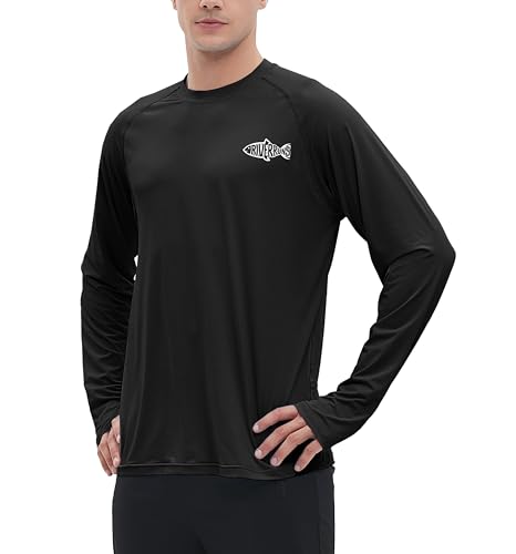 Riverruns UPF 50+ Men's Long Sleeve Cooling Quick Dry Shirt Sun Breathable Thumbhole Shirts Rash Guard for Fishing Swim #1015
