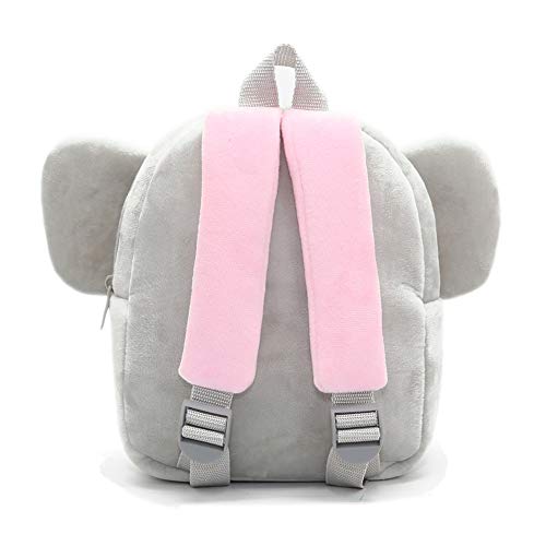 Nice Choice Cute Toddler Backpack Toddler Bag Plush Animal Cartoon Mini Travel Bag For Baby Girl Boy 2-6 Years(Grey Elephant) #TOP2
