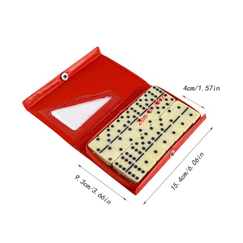 Juego de Domino Double Six con 28 Fichas y Estuche Rojo miniatura 6
