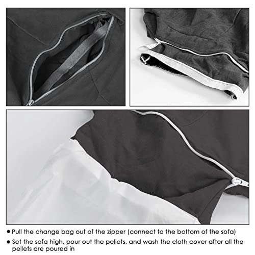 LDIW Sessel Sitzsack Bezug Sitzsack Abdeckung aus Premium-Leinen, zum Organisieren von Plüschtieren oder Memory Foam… – Bild 8