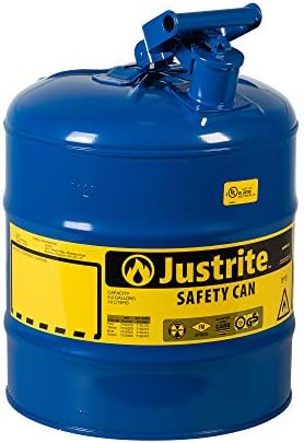 Justrite 7150300 5 Gallon, Galvanized Steel Type I Blue Safety Can