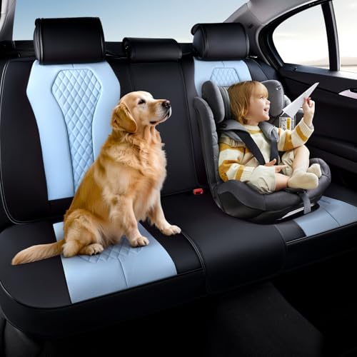 Image of Coverado Car Seat Covers, Rear Car Protectors, Leather Seat Covers, 3-Piece Waterproof Automotive Seat Covers for Back Seats Universal Fit for SUVs & Cars, All-Weather Protection