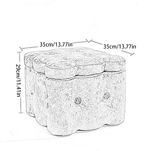 Repose-pieds ottoman pouf avec coffre de rangement carré en bois petit banc rouge - 4