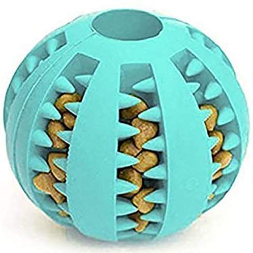 Hondenbal met tandverzorgingsfunctie, noppen, hondenspeelgoed van natuurlijk rubber, robuuste hondenbal, diameter 7 cm, hondenspeelbal voor grote en kleine honden, kauwspeelgoed van natuurlijk rubber voor lekkernijen