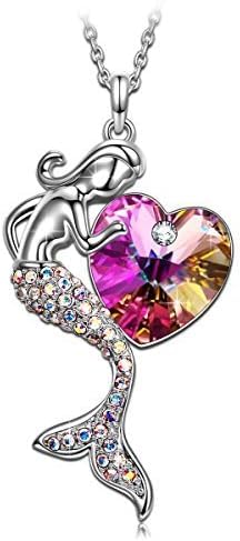VINATO Collana con Cuore di Sirena per Donna, Regalo Romantico per la Fidanzata, la moglie, la Madre - Gioielli Eleganti per San Valentino,...