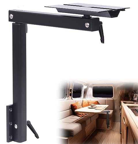 HwhongRV Upgrade Removable RV Table Leg Swivels 360 Degrees Premium Aluminum Alloy Rv Table Leg Bracket Adjustable RV Accessories for RV Pontoon Truck Camper Travel Trailer (Upgrade Black)