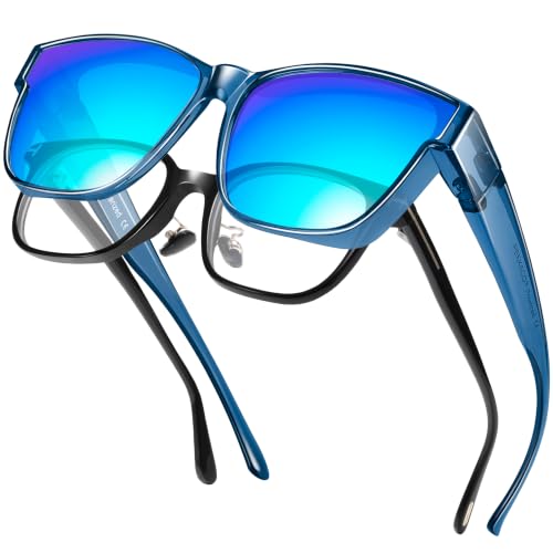 Image of Polarized Sunglasses Fit Over Glasses for Women Men, Oversized Square Sun Glasses UV400 Protection